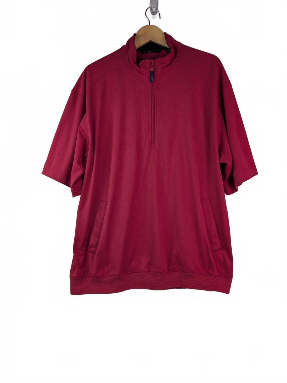 Greg Norman Play Dry Red Quarter-Zip Polo Shirt Size Large